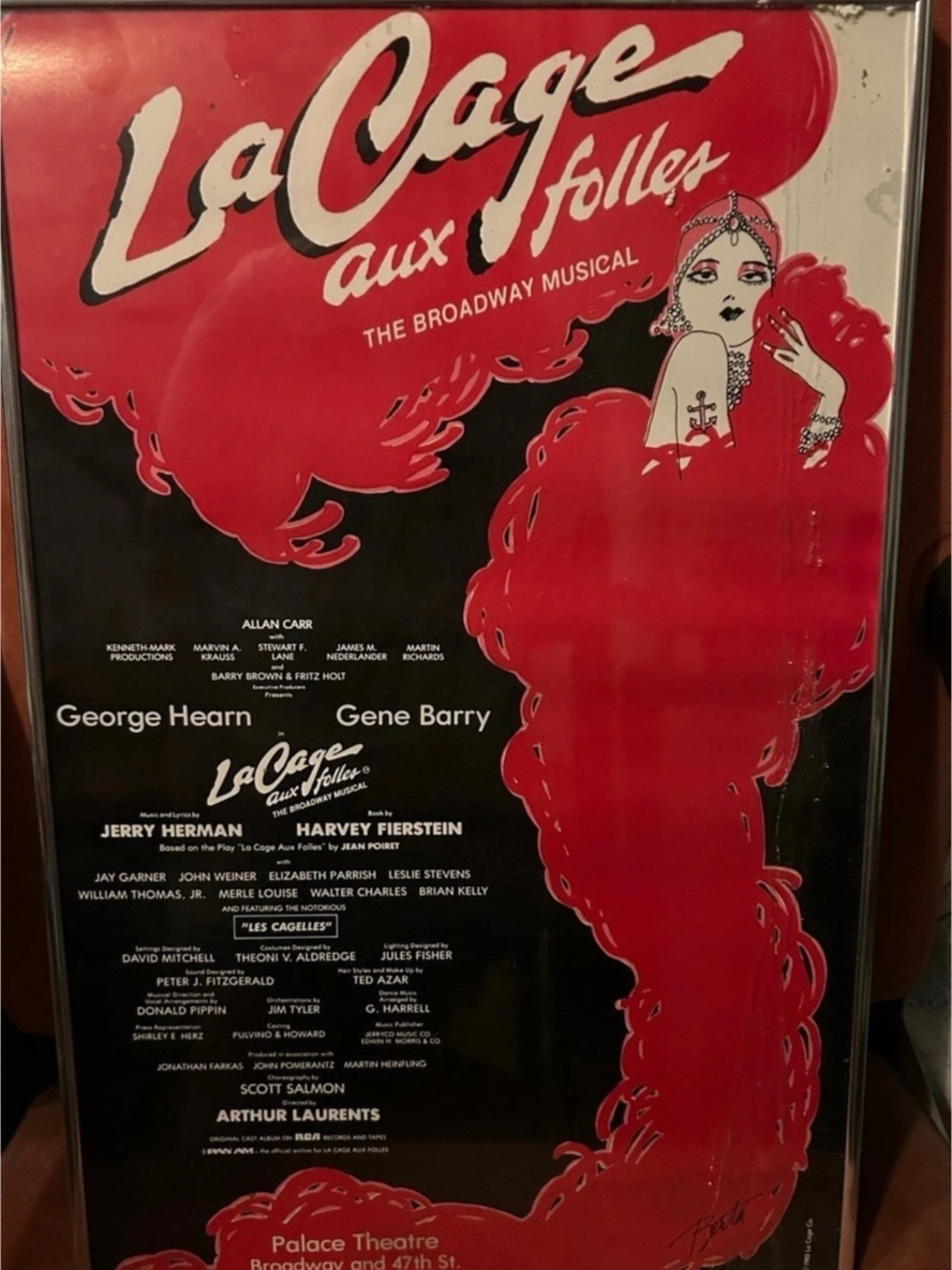 La Cage aux Folles Original Broadway Poster Red & Black
